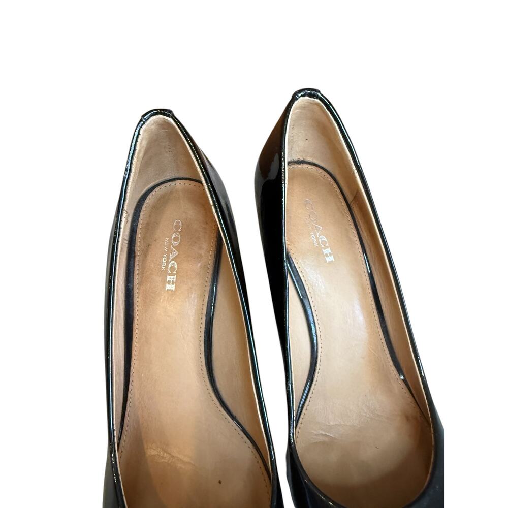 Coach Rileigh Wedge Heels Black Patent Leather 6.5 - Picture 6 of 8